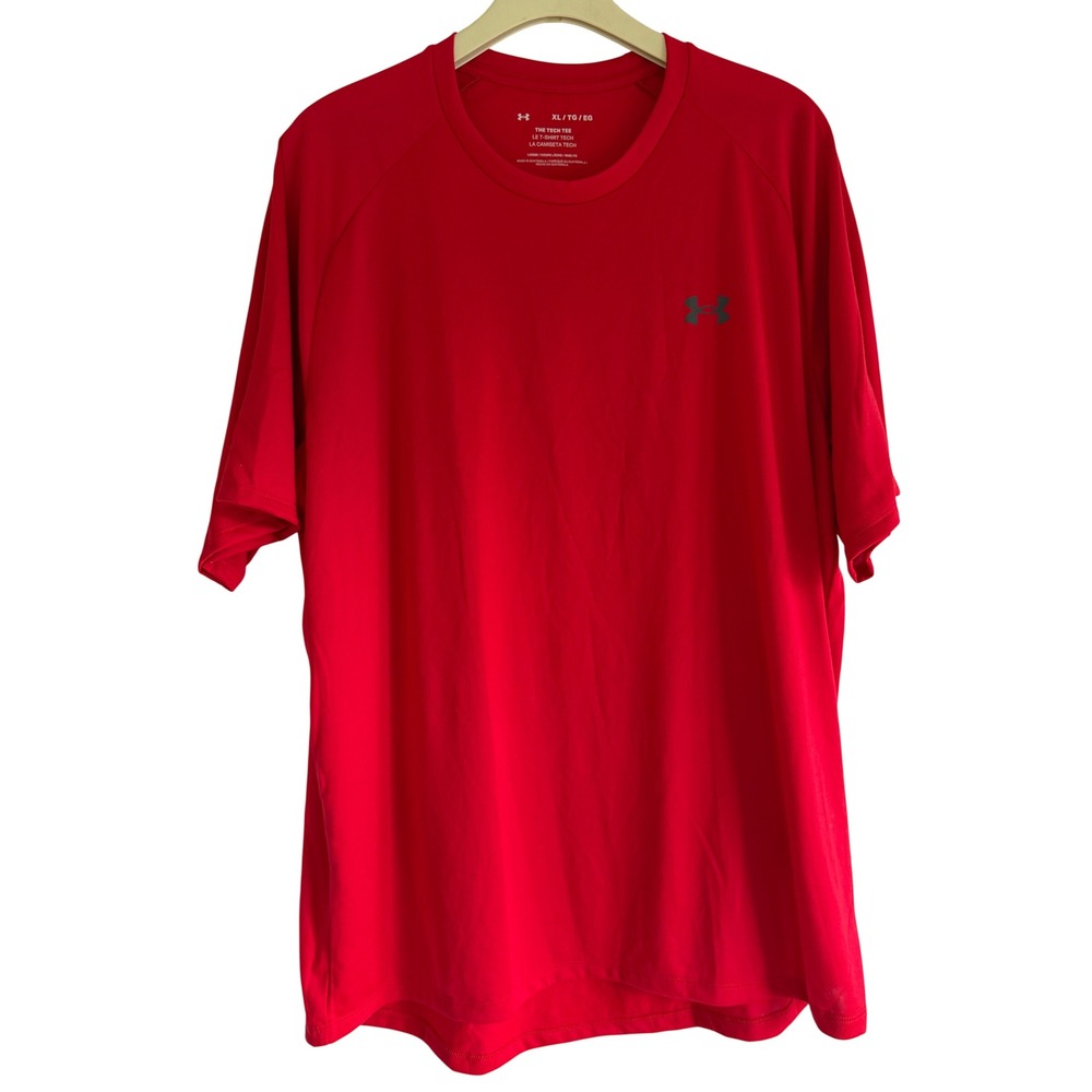 Under Armour Mens Tech Tee Red Loose Fit Performance Shirt XL 1326413-600